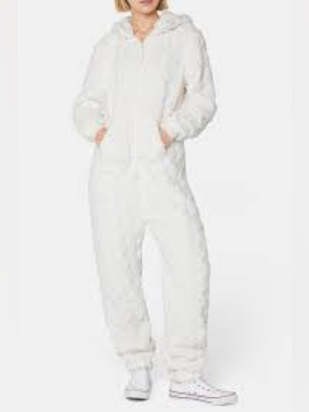ONEPIECE Women’s PUPPY CABLE JUMPSUIT | OFF WHITE Size Large